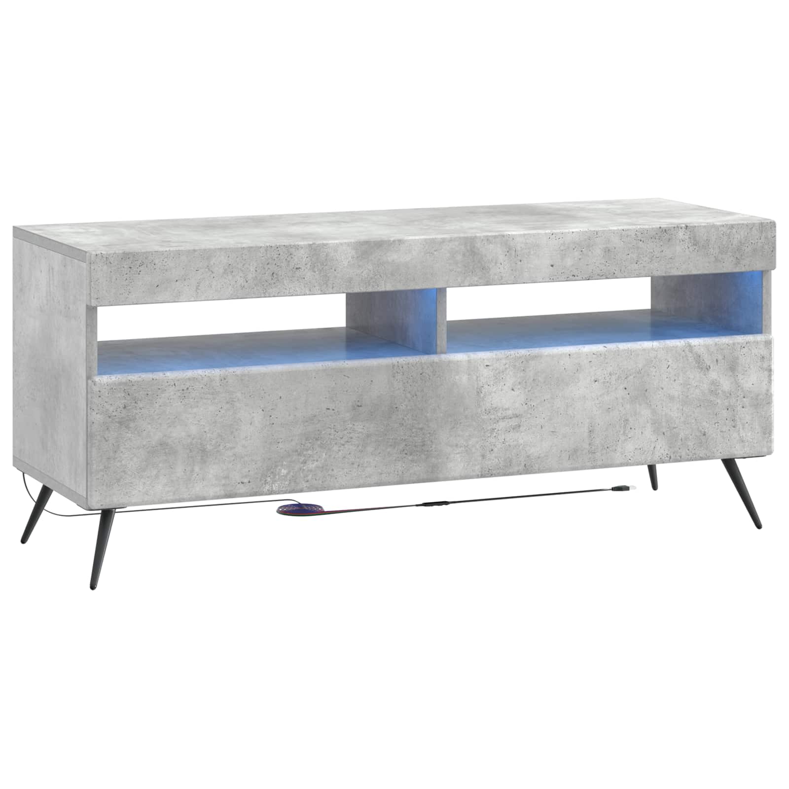 5-delige LED TV-kast Betongrijs Bewerkt hout