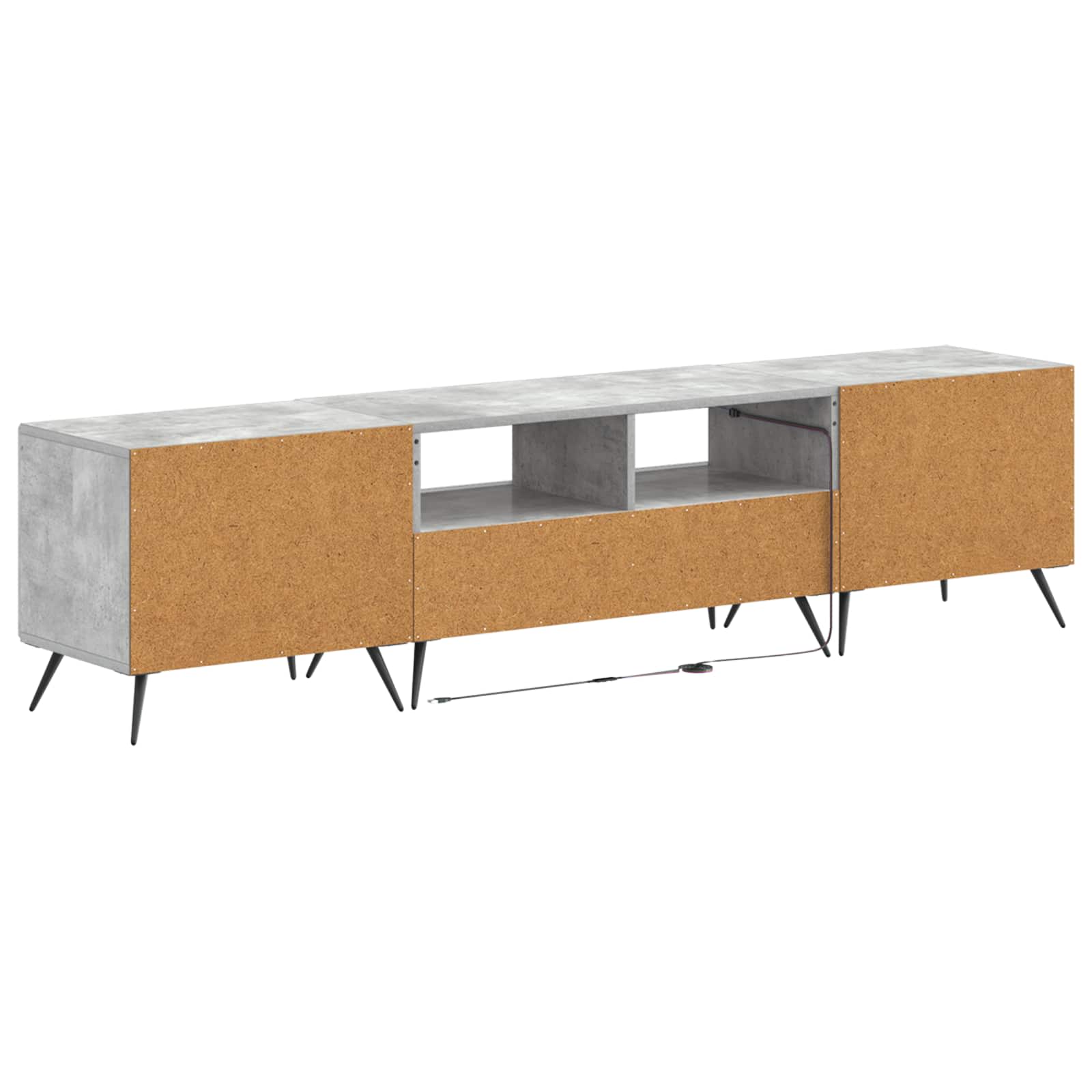 5-delige LED TV-kast Betongrijs Bewerkt hout