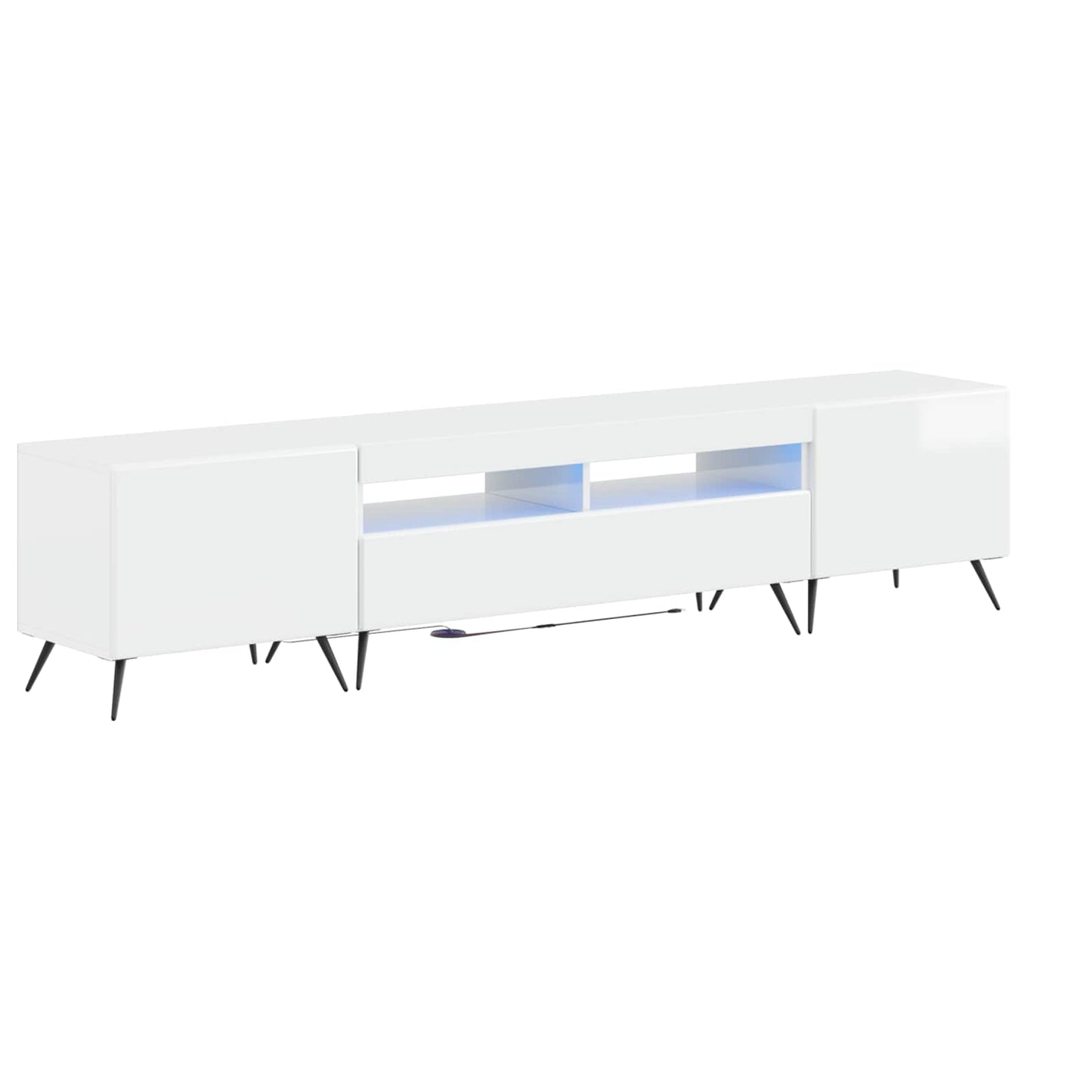 5-delige LED TV-kast Hoogglans Wit Bewerkt hout