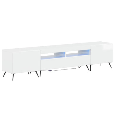5-delige LED TV-kast Hoogglans Wit Bewerkt hout