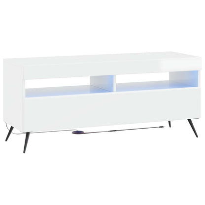 5-delige LED TV-kast Hoogglans Wit Bewerkt hout