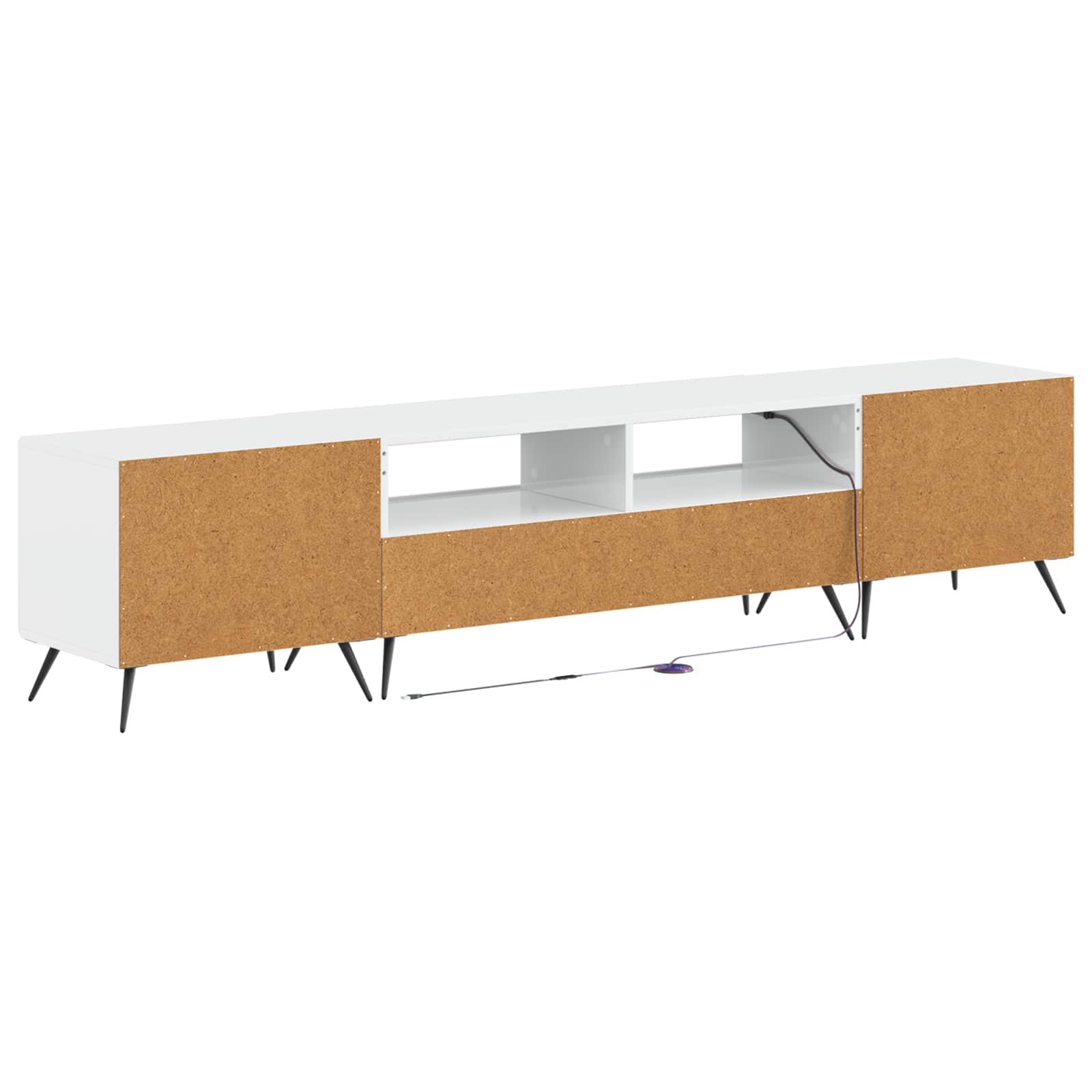 5-delige LED TV-kast Hoogglans Wit Bewerkt hout