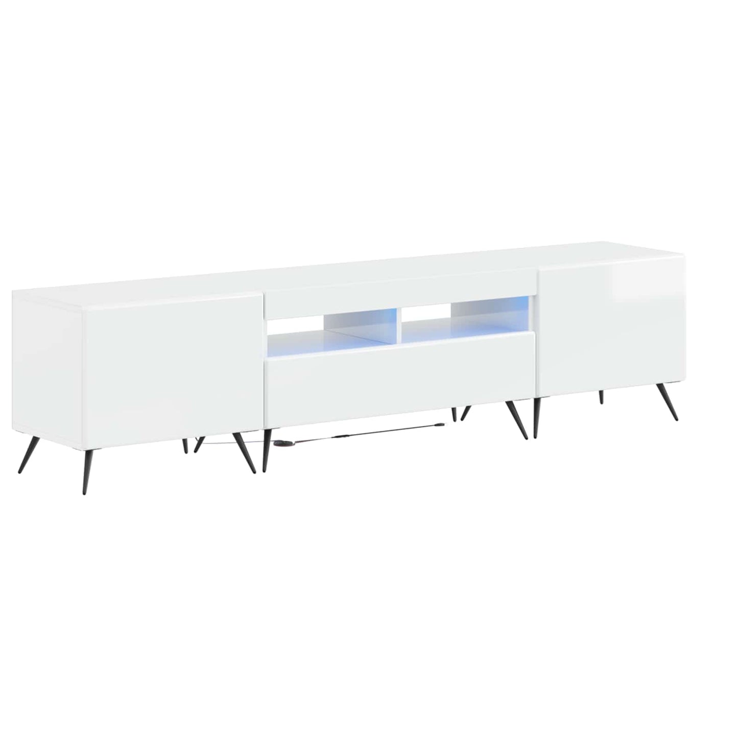 5-delige LED TV-kast Hoogglans Wit Bewerkt hout