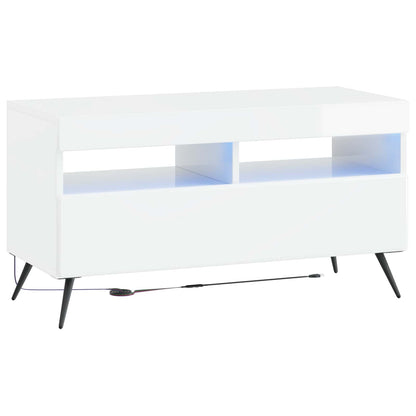 5-delige LED TV-kast Hoogglans Wit Bewerkt hout