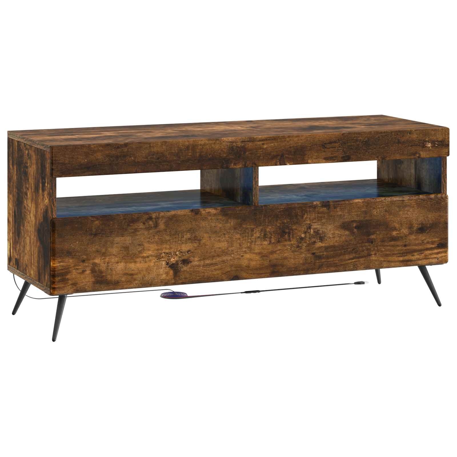 5-delige LED TV-kast Gerookt eiken Bewerkt hout