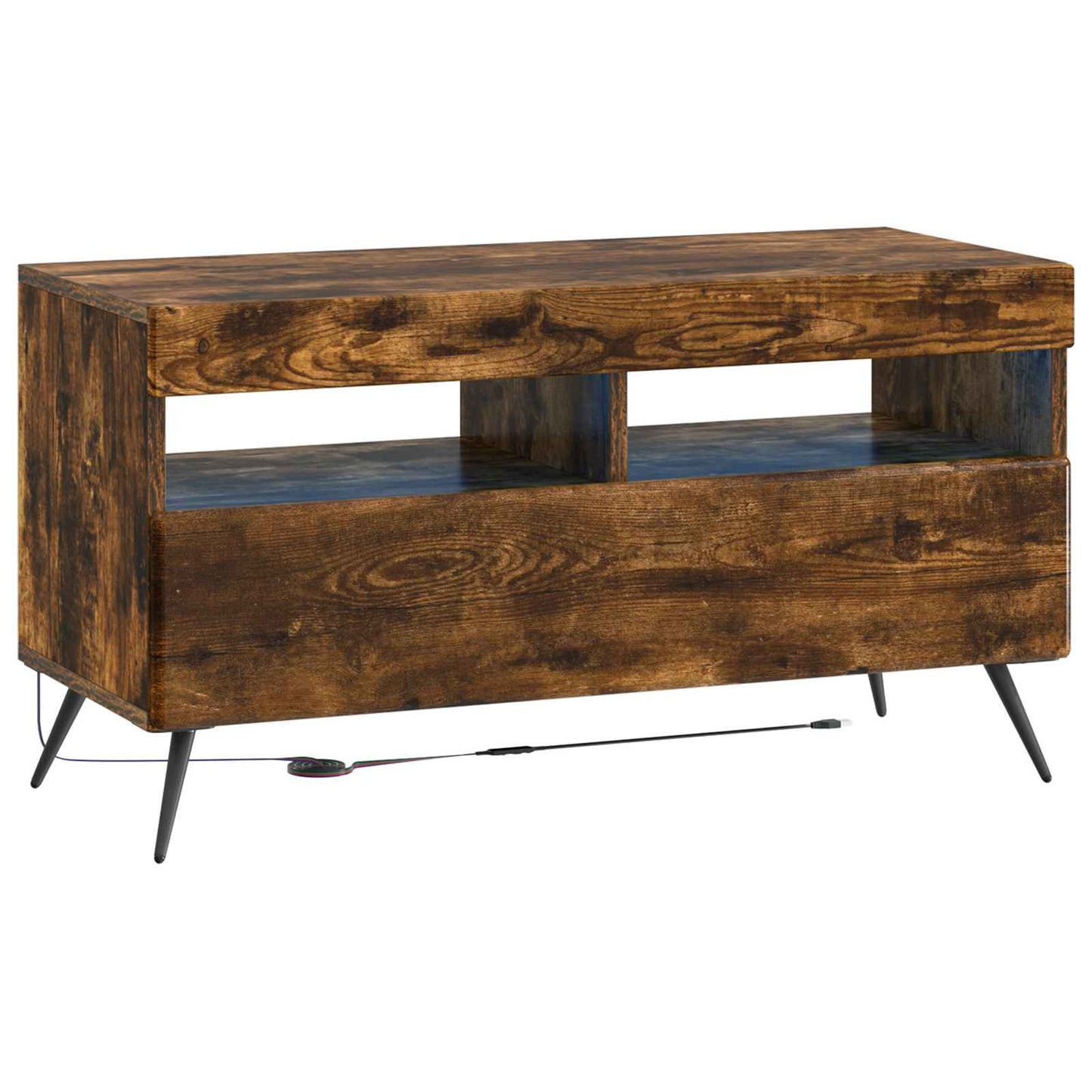 5-delige LED TV-kast Gerookt eiken Bewerkt hout