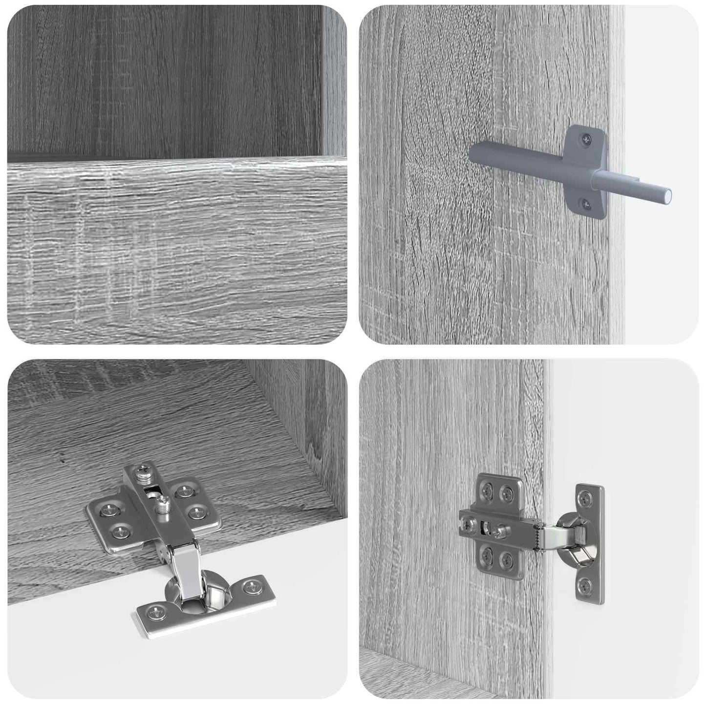 5-delige LED TV-kast Grijs Sonoma Bewerkt hout