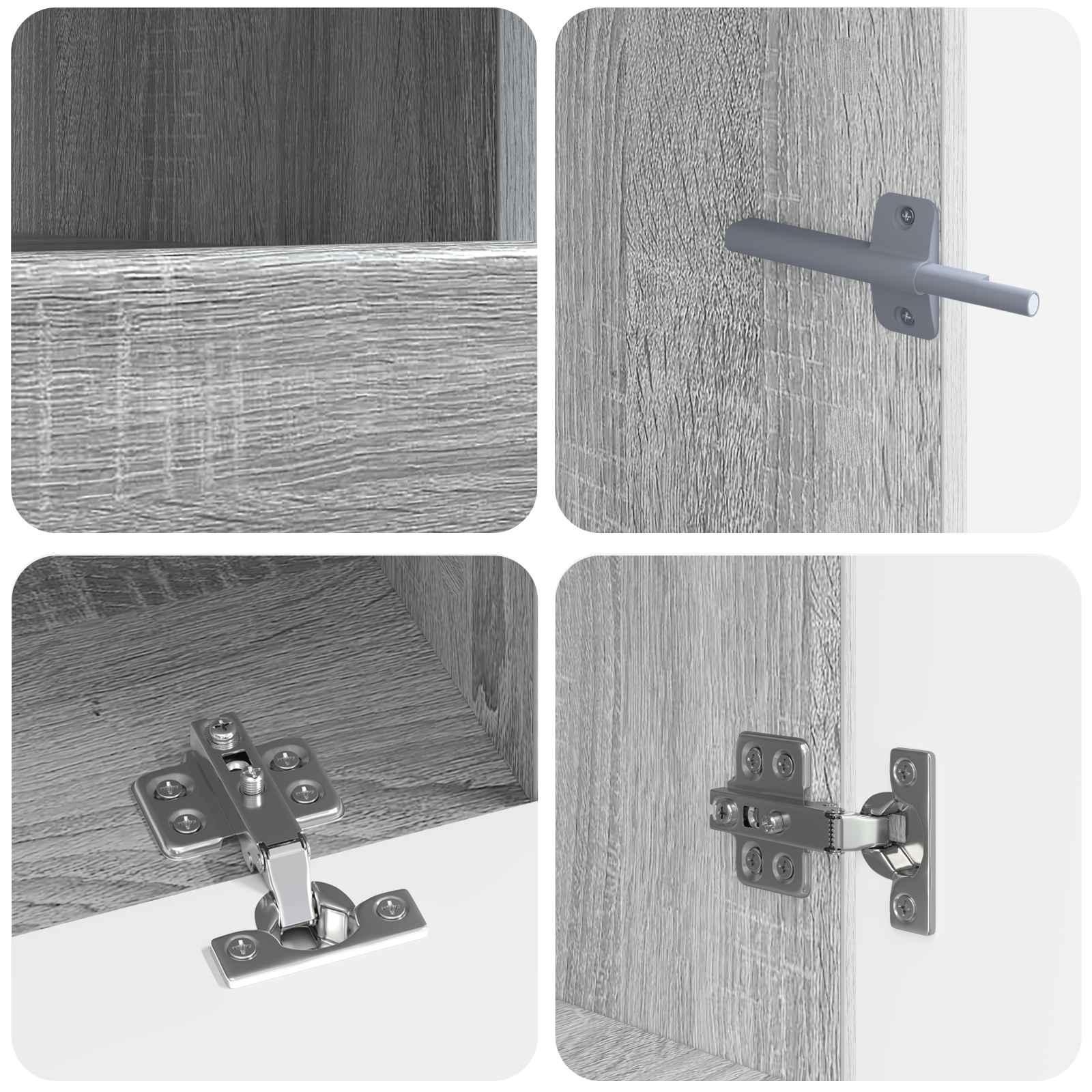 5-delige LED TV-kast Grijs Sonoma Bewerkt hout