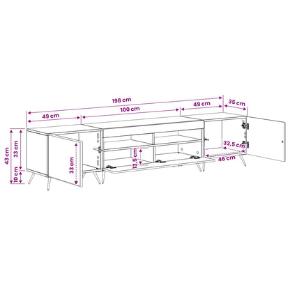 5-delige LED TV-kast Grijs Sonoma Bewerkt hout