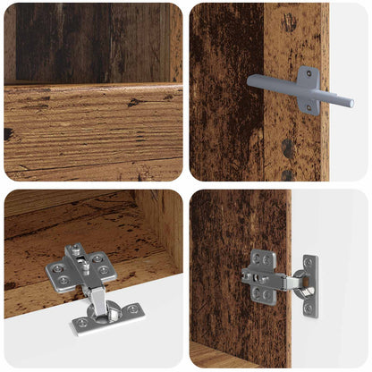 5-delige LED TV-kast Oud hout Bewerkt hout