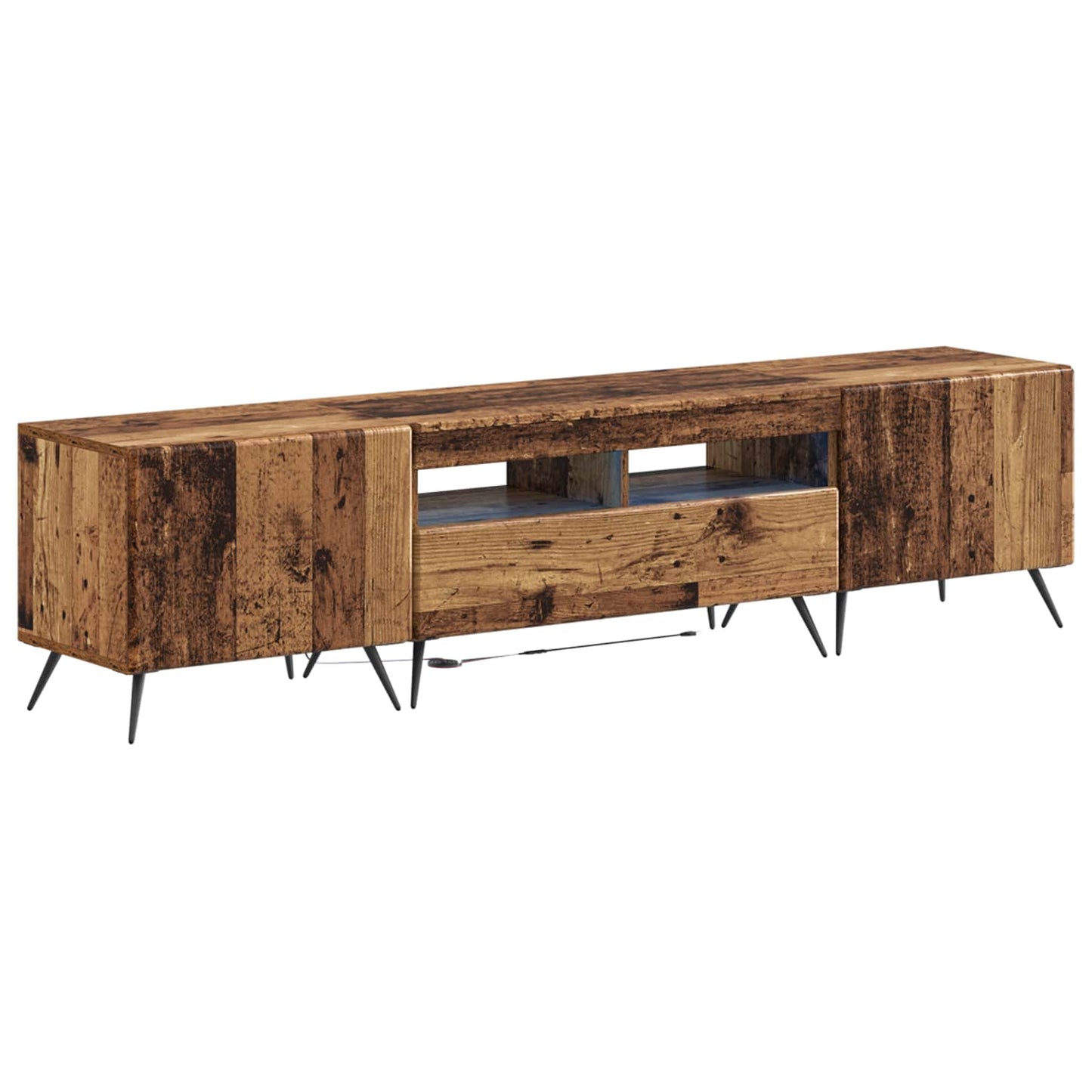 5-delige LED TV-kast Oud hout Bewerkt hout