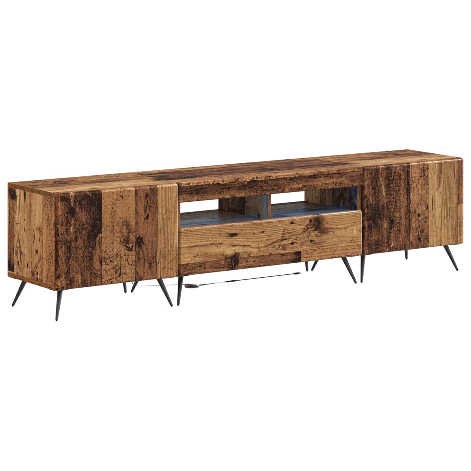 5-delige LED TV-kast Oud hout Bewerkt hout