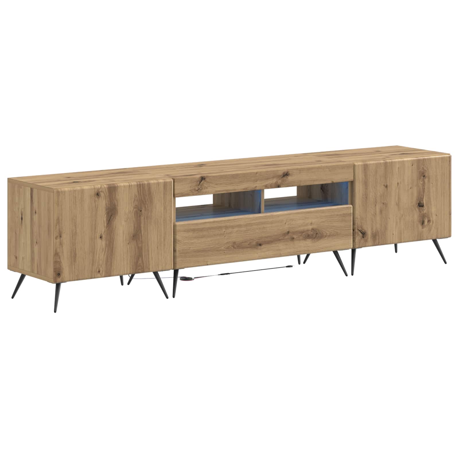 5-delige LED TV-kast Artisanaal eiken Bewerkt hout