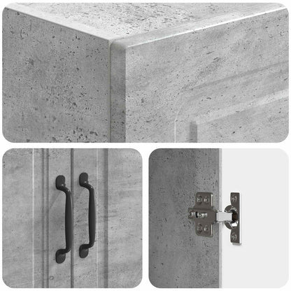 Kastenset 2 st Betongrijs Bewerkt hout