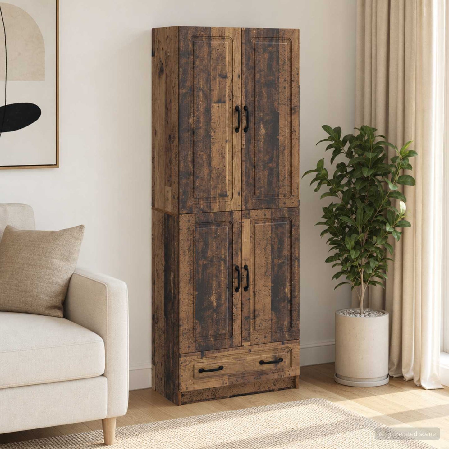 Kastenset 2 st Oud hout Bewerkt hout
