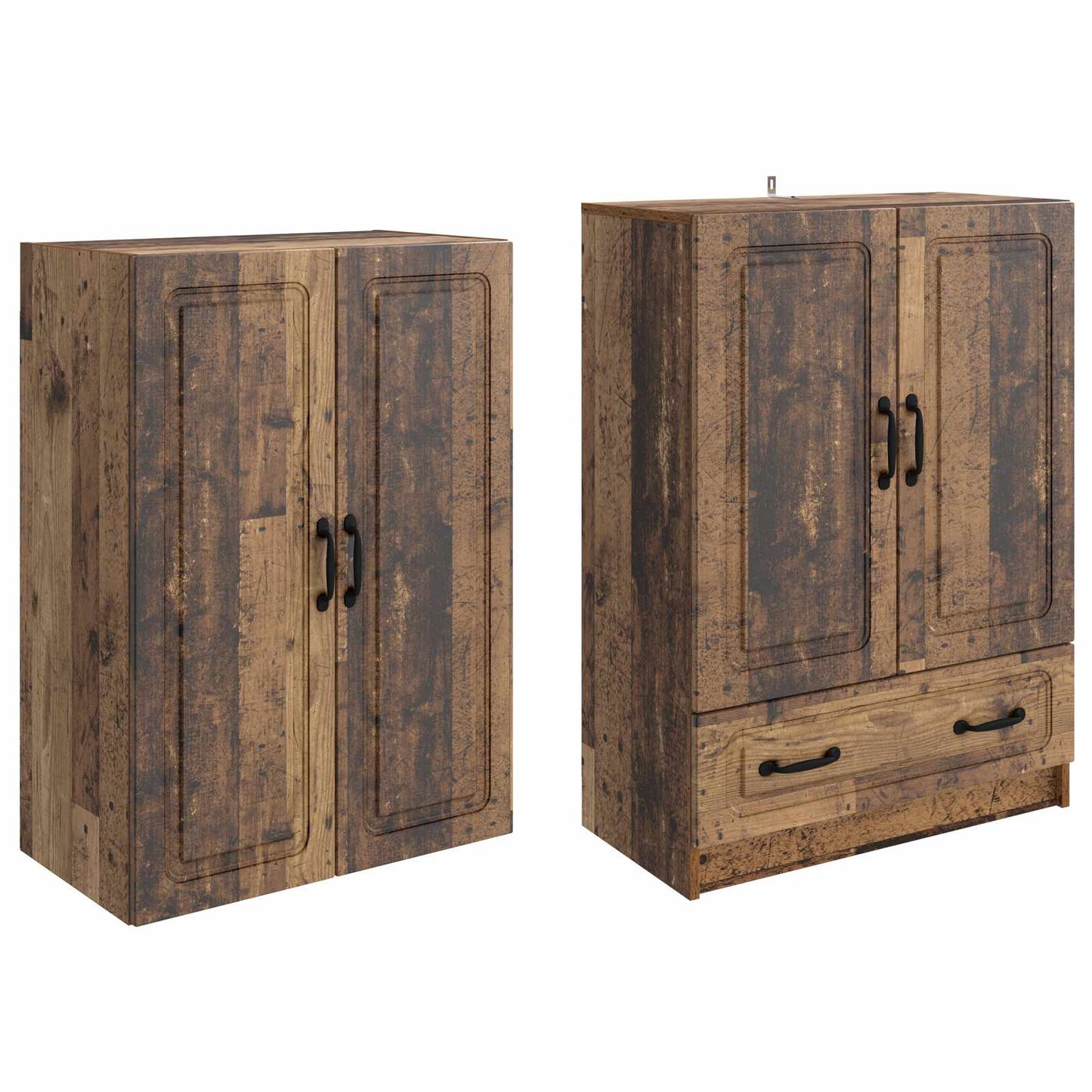 Kastenset 2 st Oud hout Bewerkt hout