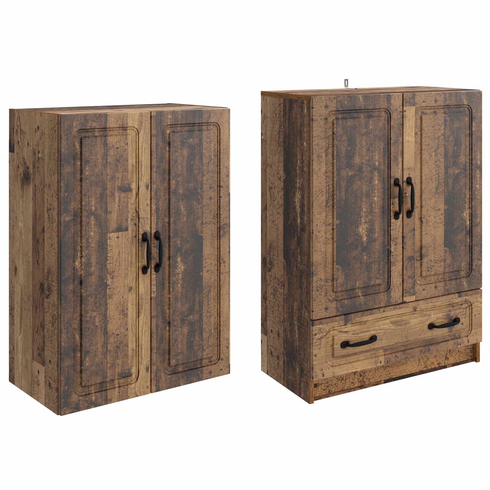 Kastenset 2 st Oud hout Bewerkt hout
