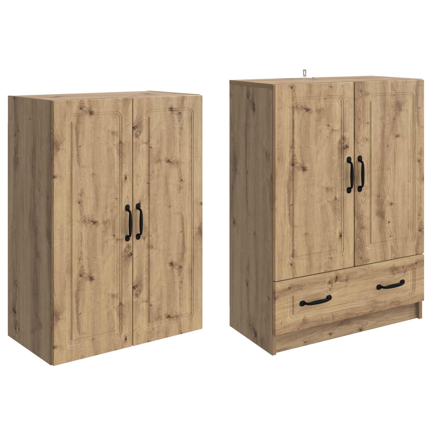 Kastenset 2 st Artisanaal eiken Bewerkt hout