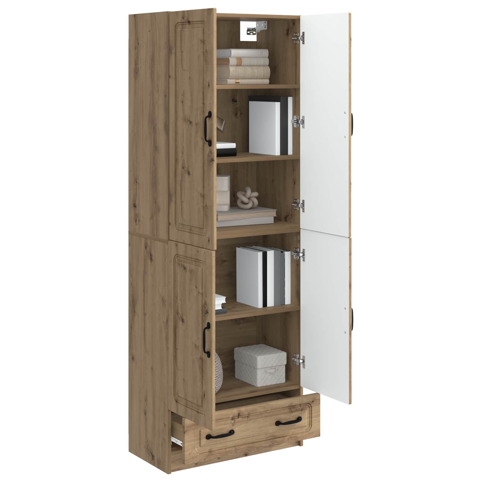 Kastenset 2 st Artisanaal eiken Bewerkt hout