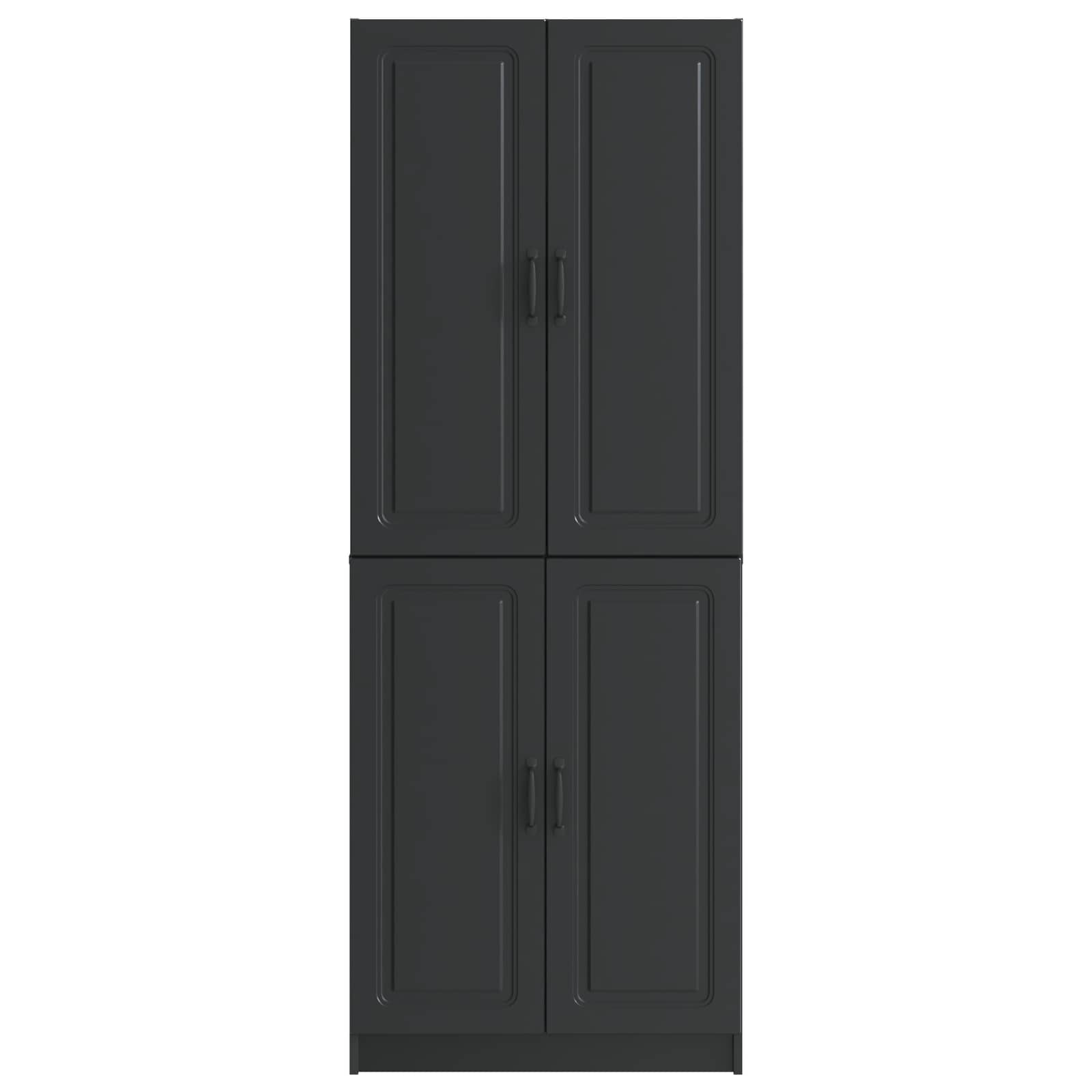 Kastenset 2 st Zwart Bewerkt hout