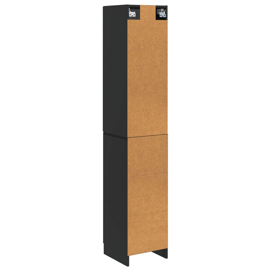 Kastenset 2 st Zwart Bewerkt hout
