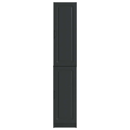 Kastenset 2 st Zwart Bewerkt hout