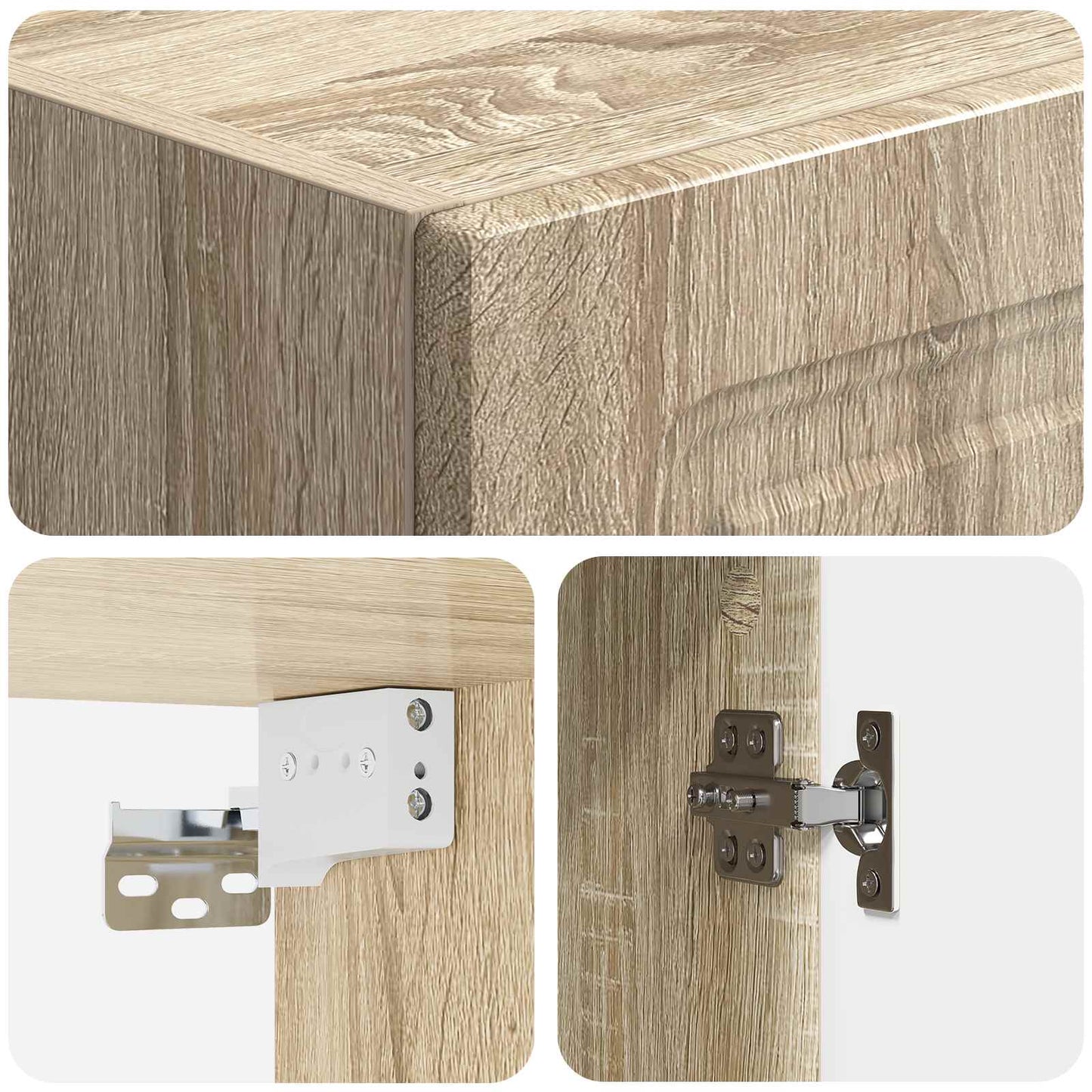 Kastenset 2 st Sonoma Eiken Bewerkt hout