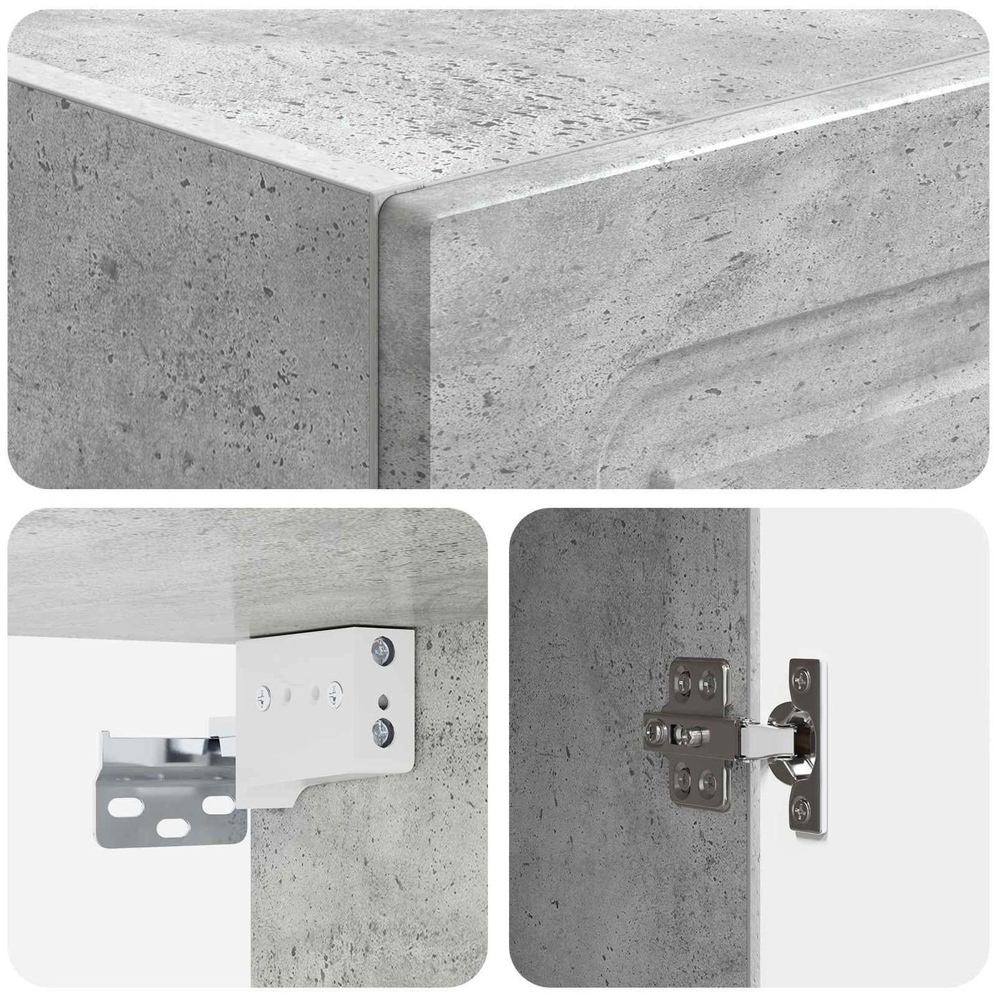 Kastenset 2 st Betongrijs Bewerkt hout