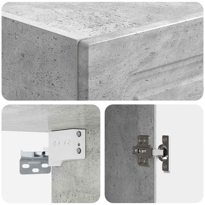 Kastenset 2 st Betongrijs Bewerkt hout