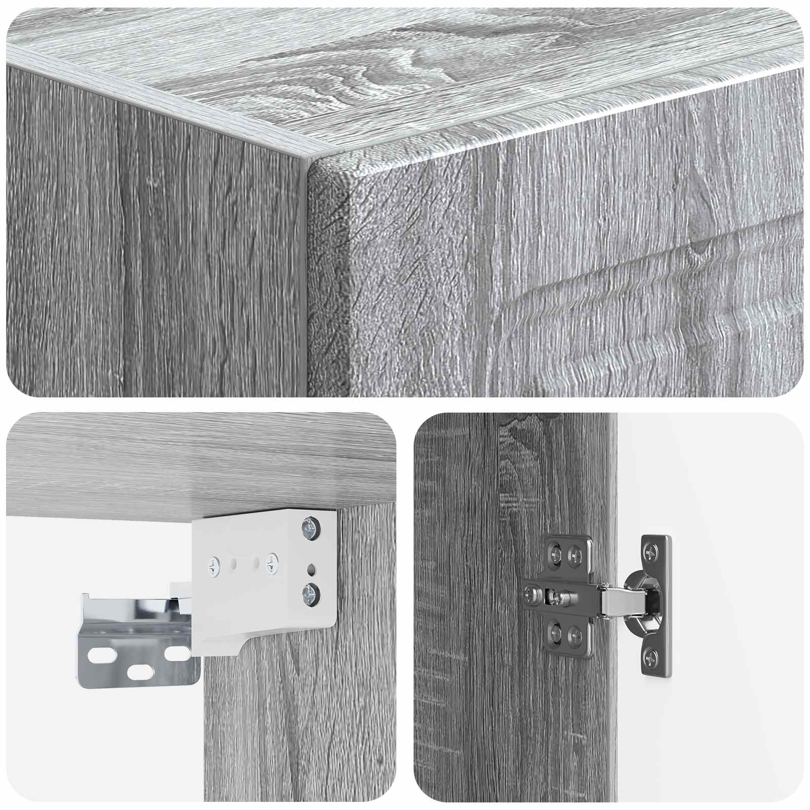 Kastenset 2 st Grijs Sonoma Bewerkt hout