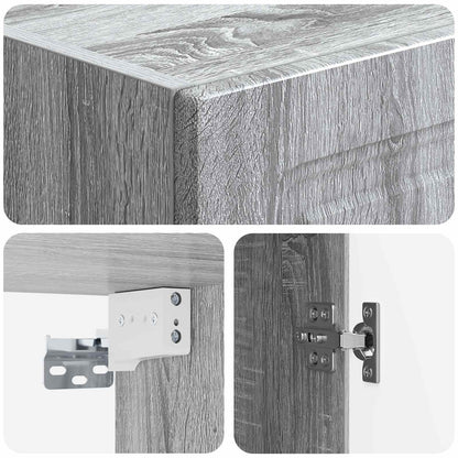 Kastenset 2 st Grijs Sonoma Bewerkt hout