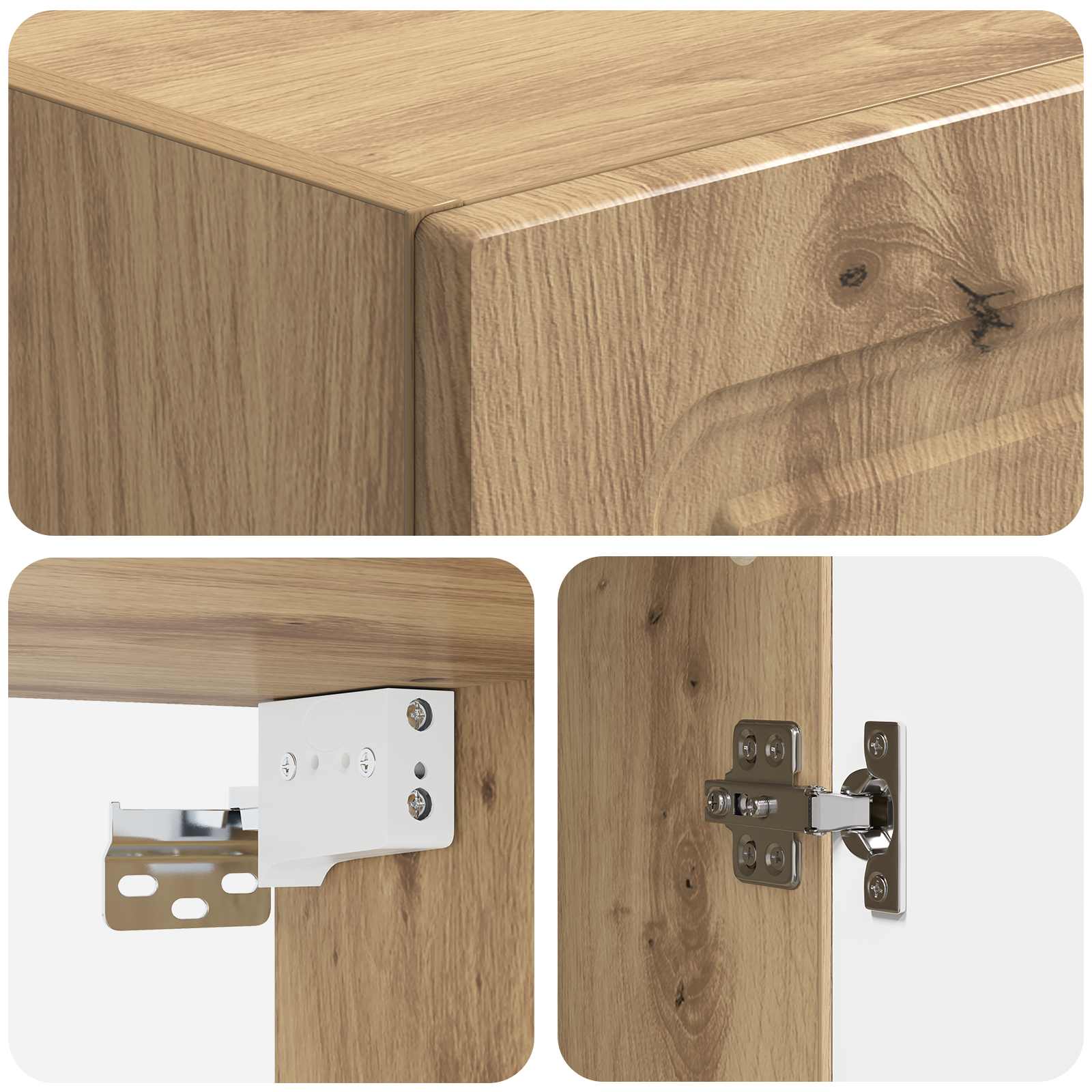 Kastenset 2 st Artisanaal eiken Bewerkt hout