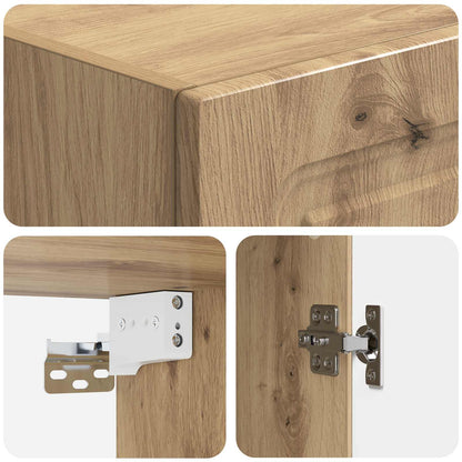 Kastenset 2 st Artisanaal eiken Bewerkt hout