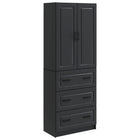Opbergkastenset 2 stuks bewerkt hout 66x34.5x87 cm zwart