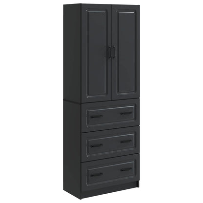 Kastenset 2 pcs Zwart 66 x 34,5 x 87 cm Bewerkt hout