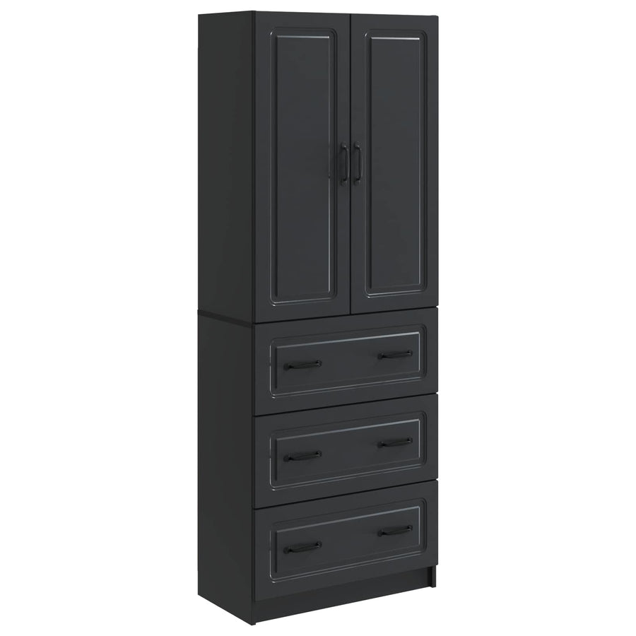 Kastenset 2 pcs Zwart 66 x 34,5 x 87 cm Bewerkt hout