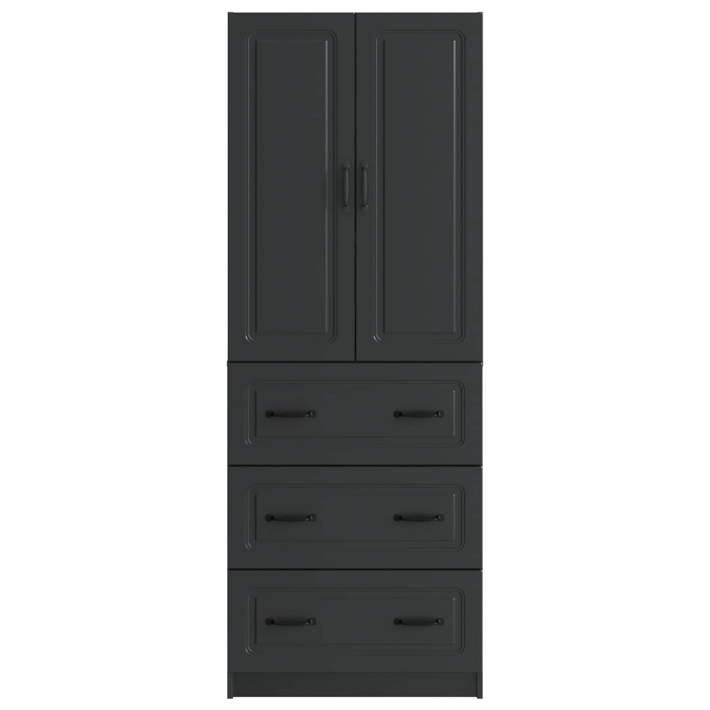 Kastenset 2 pcs Zwart 66 x 34,5 x 87 cm Bewerkt hout