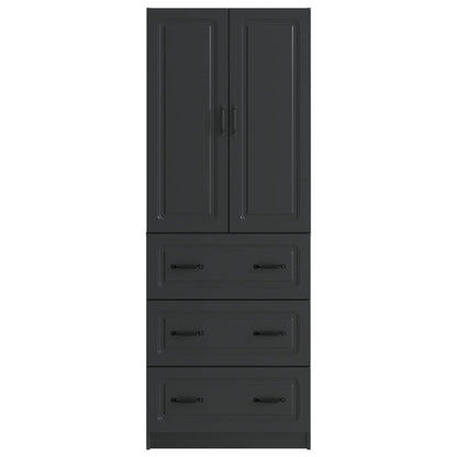 Kastenset 2 pcs Zwart 66 x 34,5 x 87 cm Bewerkt hout