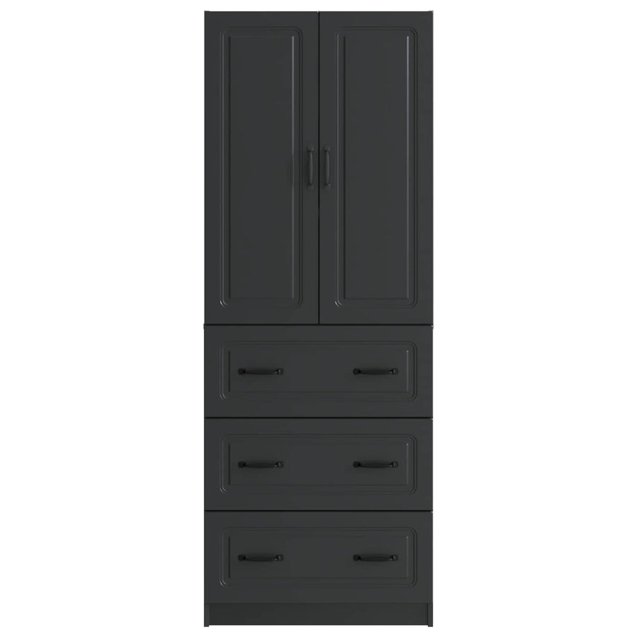 Kastenset 2 pcs Zwart 66 x 34,5 x 87 cm Bewerkt hout