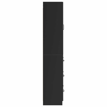 Kastenset 2 pcs Zwart 66 x 34,5 x 87 cm Bewerkt hout