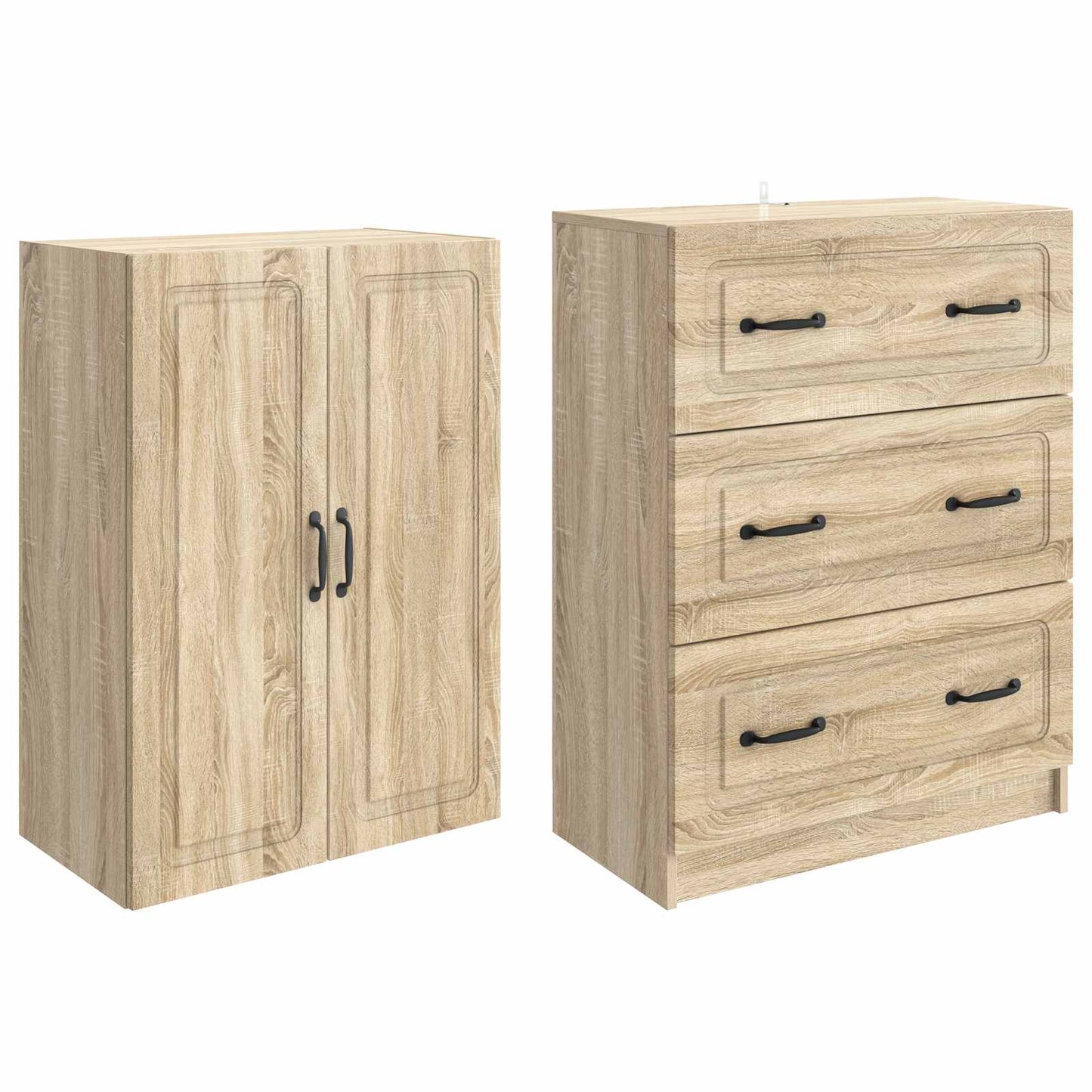 Kastenset 2 pcs Sonoma Eiken 66 x 34,5 x 87 cm Bewerkt hout