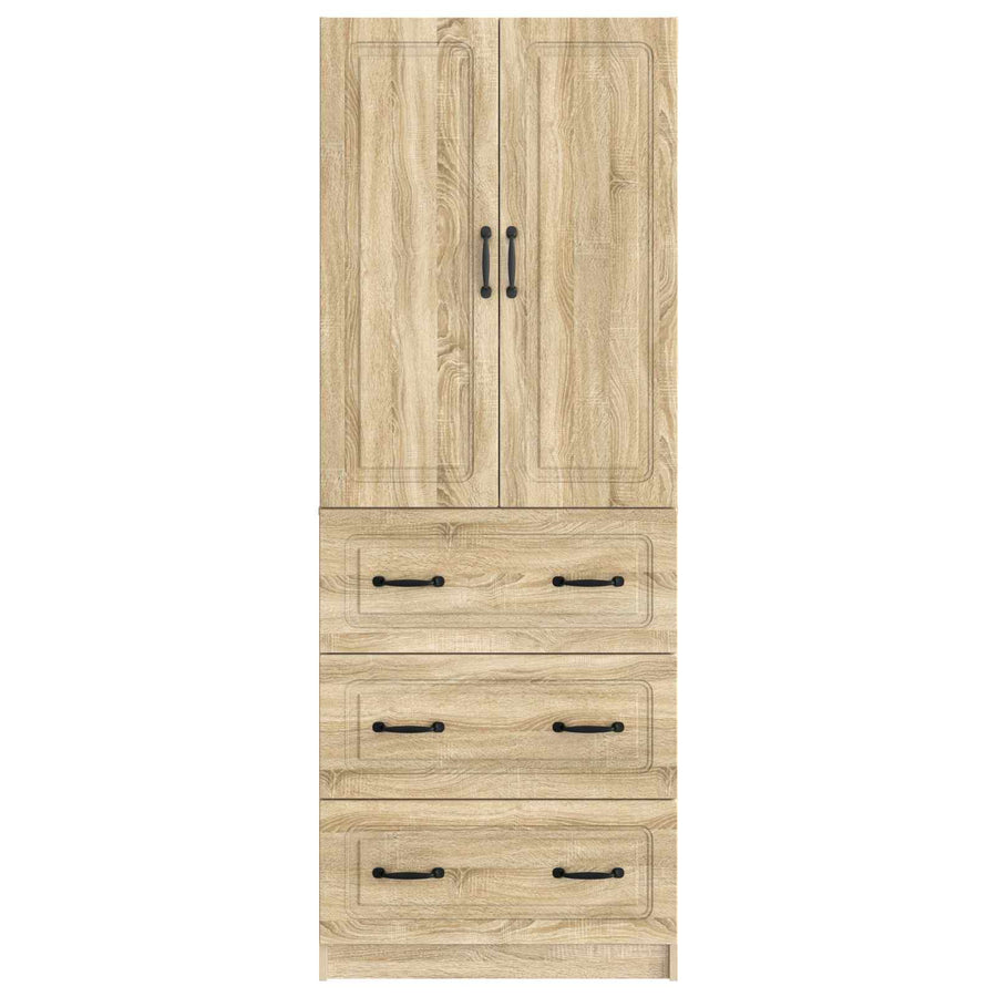 Kastenset 2 pcs Sonoma Eiken 66 x 34,5 x 87 cm Bewerkt hout