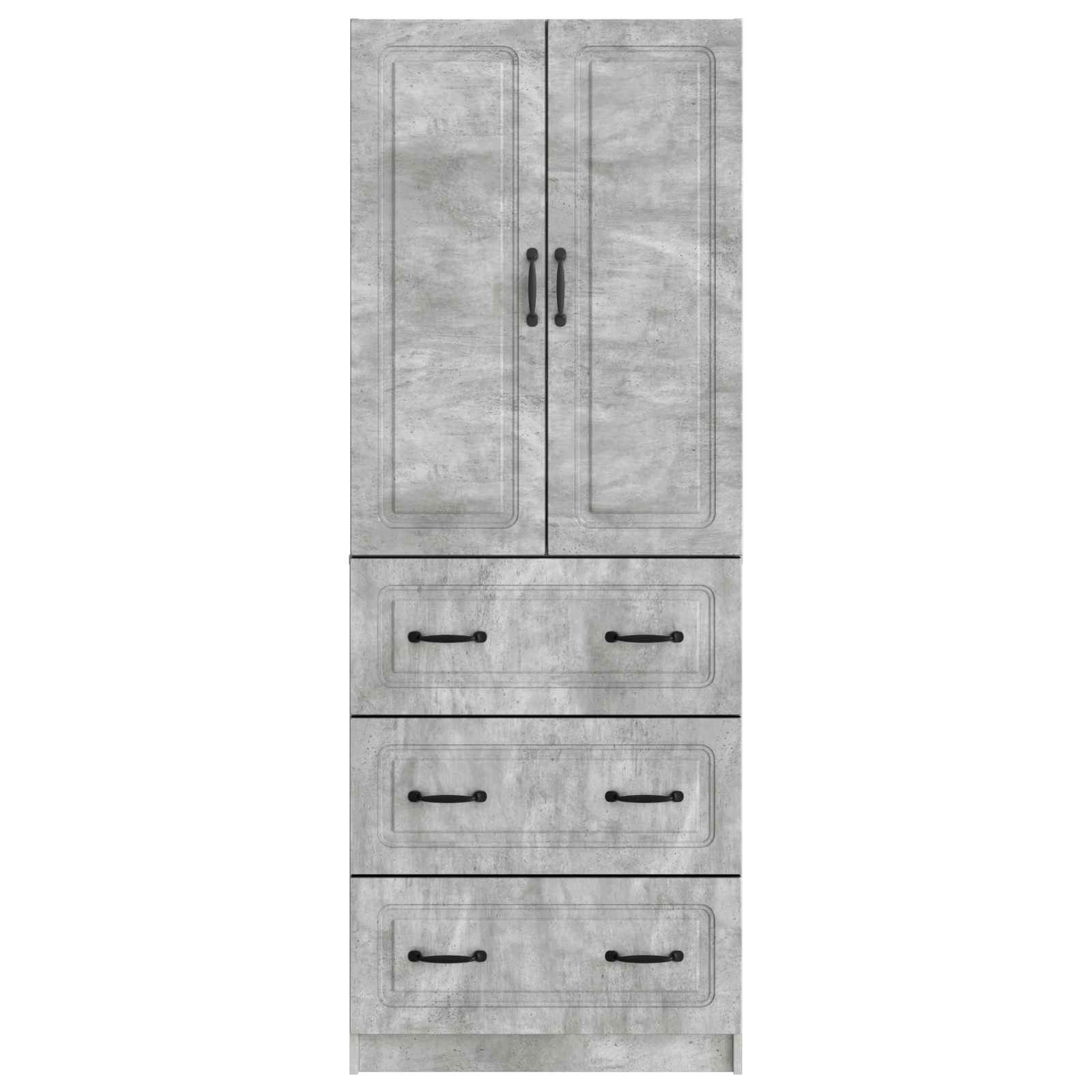Kastenset 2 pcs Betongrijs 66 x 34,5 x 87 cm Bewerkt hout