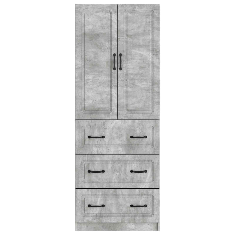 Kastenset 2 pcs Betongrijs 66 x 34,5 x 87 cm Bewerkt hout