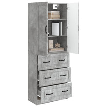 Kastenset 2 pcs Betongrijs 66 x 34,5 x 87 cm Bewerkt hout