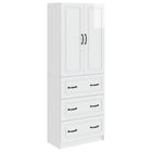 Kastenset 2 stuks hoogglans wit 66x34.5x87 cm