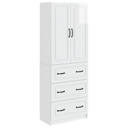 Kastenset 2 stuks hoogglans wit 66x34.5x87 cm