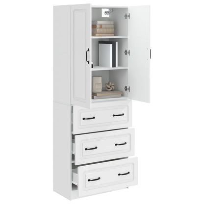 Kastenset 2 pcs Hoogglans Wit 66 x 34,5 x 87 cm Bewerkt hout