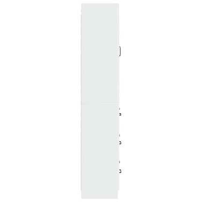 Kastenset 2 pcs Hoogglans Wit 66 x 34,5 x 87 cm Bewerkt hout