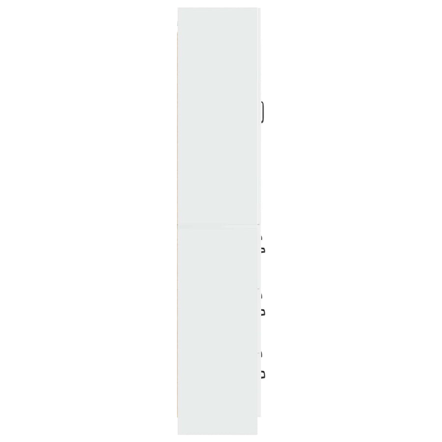 Kastenset 2 pcs Hoogglans Wit 66 x 34,5 x 87 cm Bewerkt hout